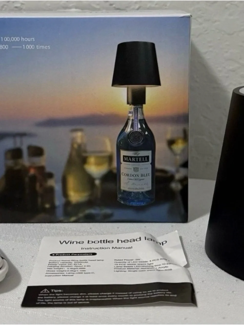 LED Rechargeable Touch Dimming Table Lamp Black